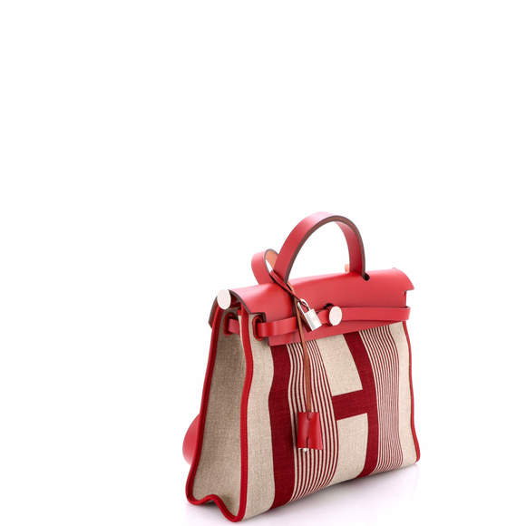 Hermes 31 Herbag Zip H Vibration Toile and Leather - Picture 3 of 7